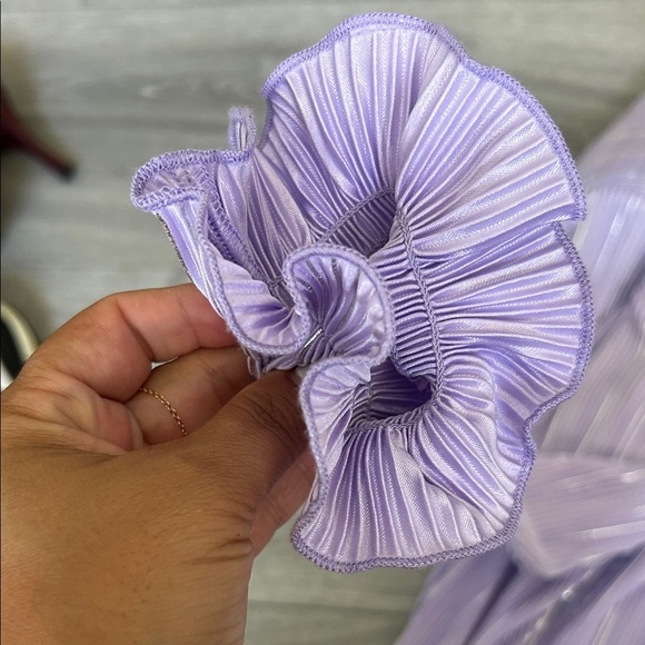 ROTATE Purple Ivy Pleated Mini Dress Ruffled - Picture 3 of 12